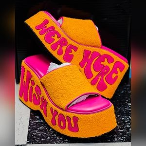 Dolls Kill Orange and Pink Platform Shoes